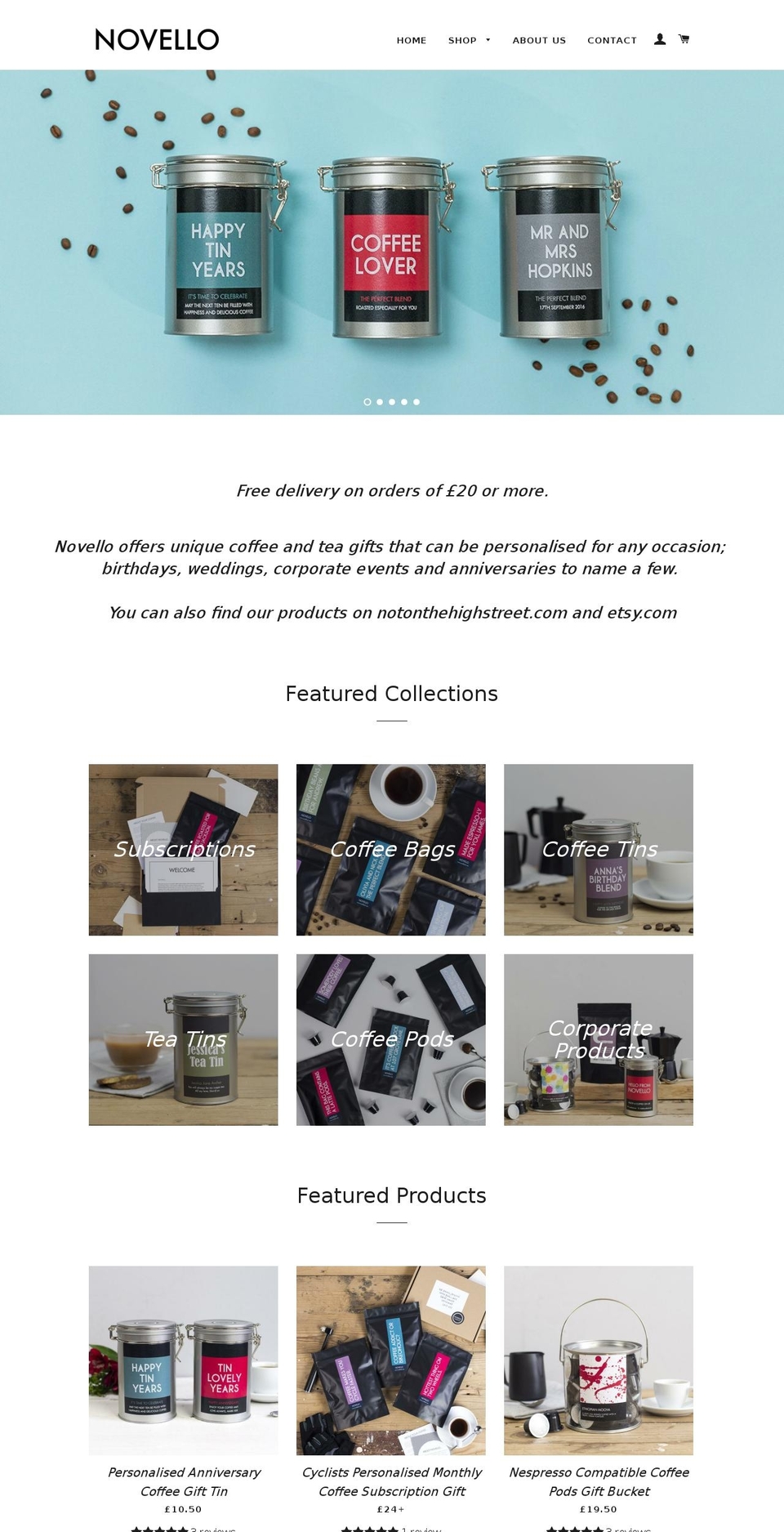 novellouk.com shopify website screenshot