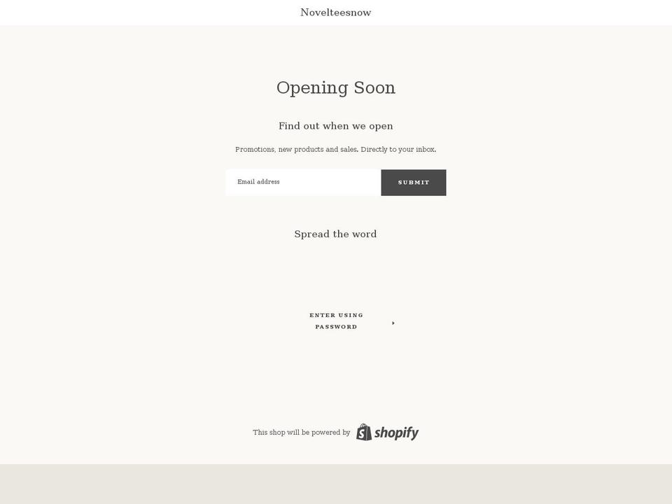 novelteesnow.com shopify website screenshot