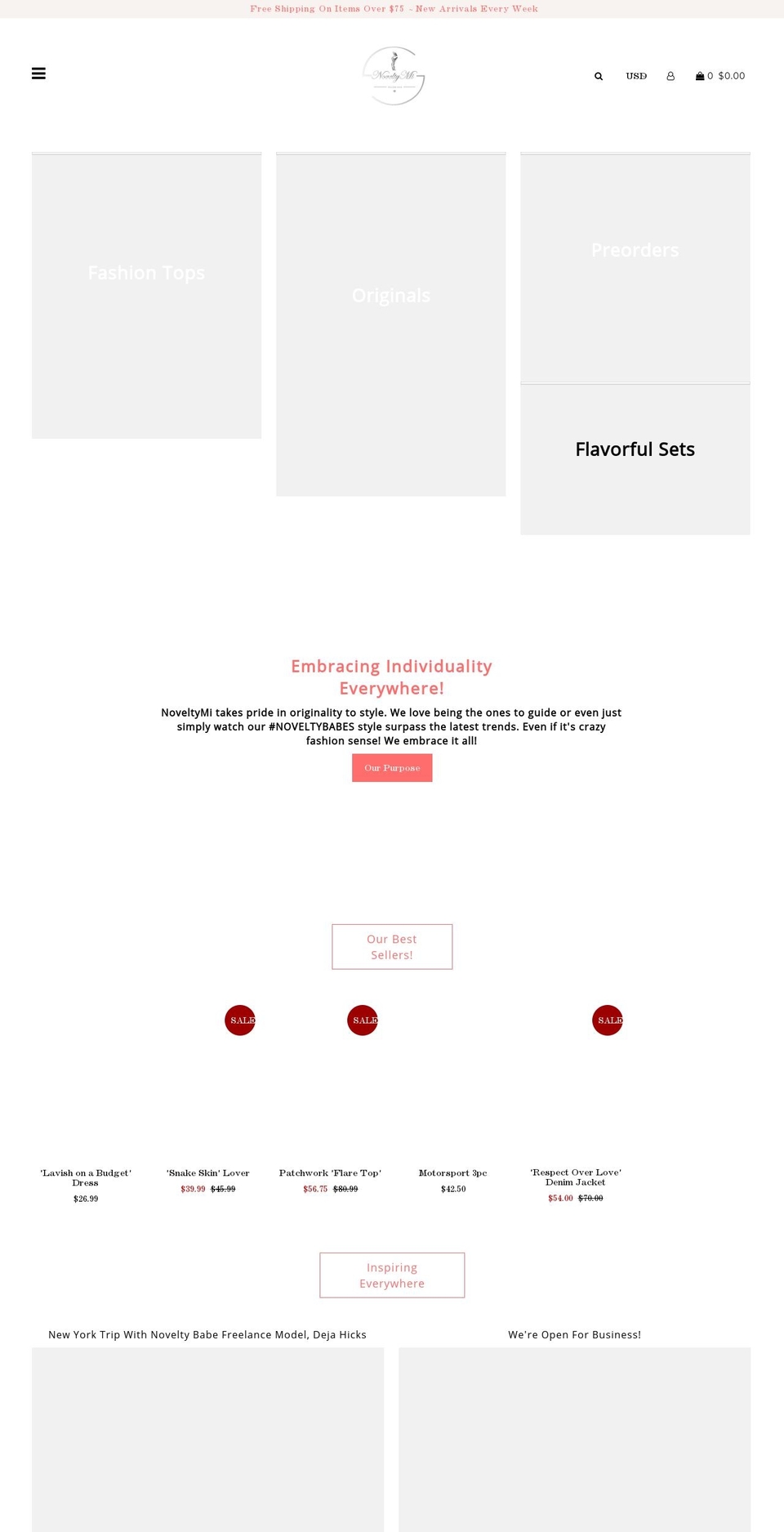 noveltymi.com — Shopify storefront screenshot