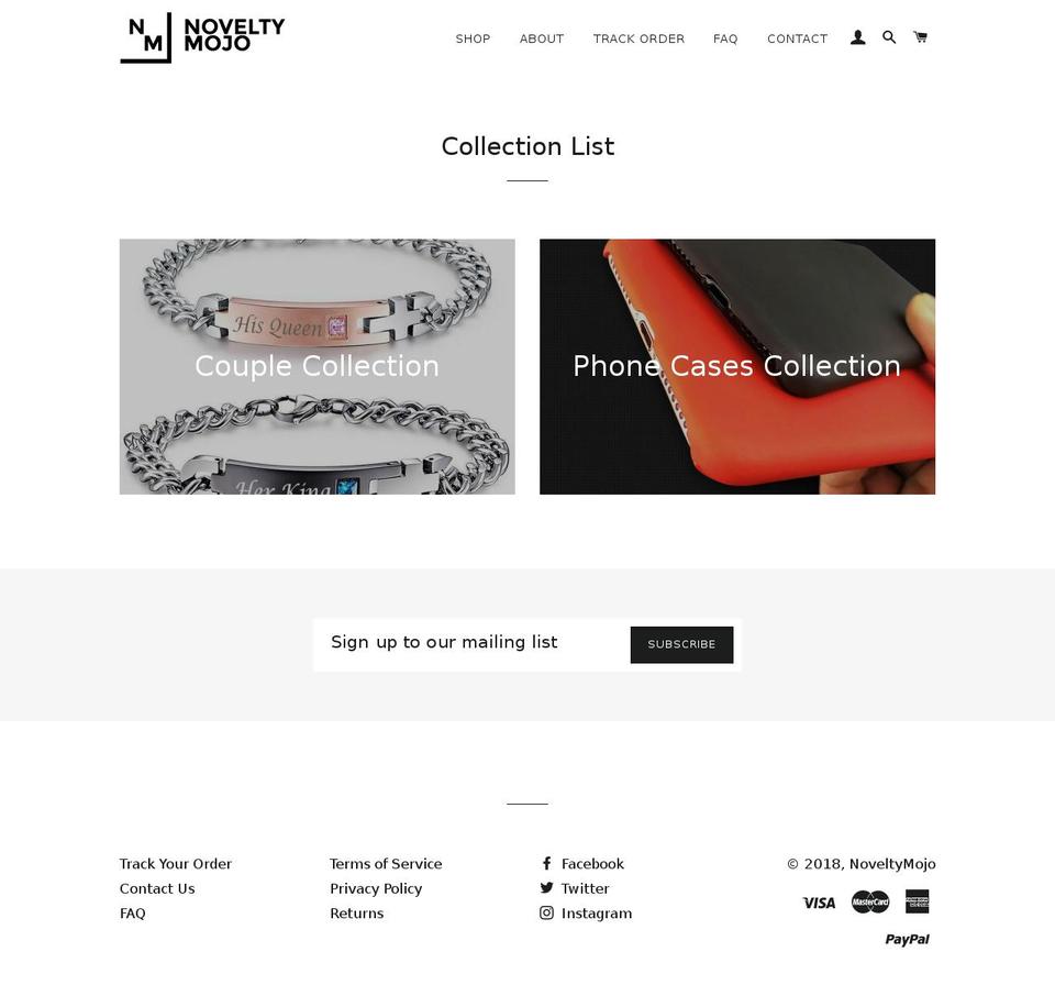 noveltymojo.com — Shopify storefront screenshot