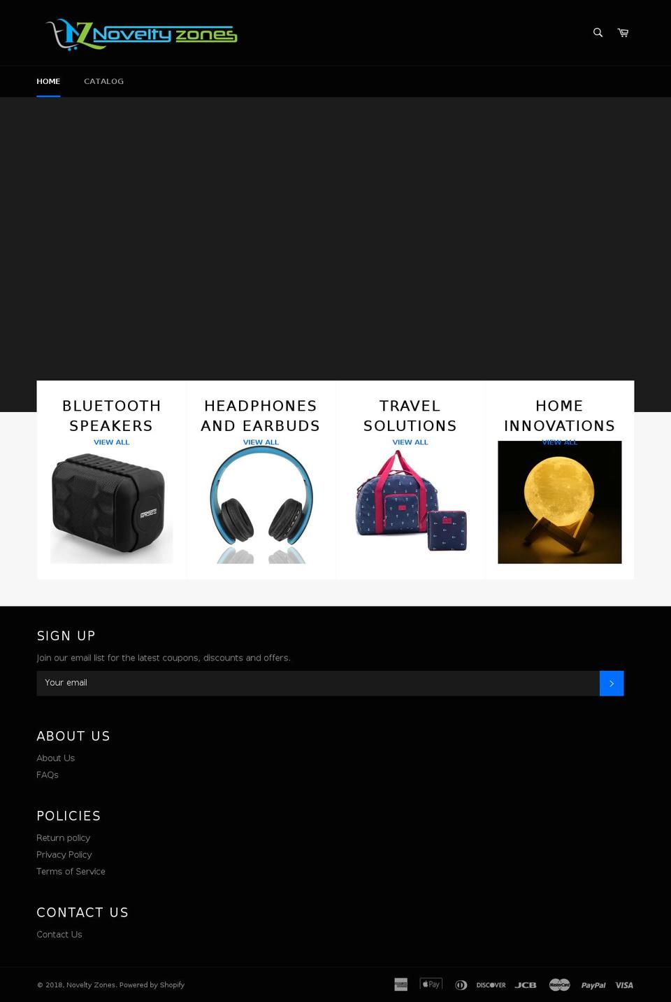 noveltyzones.com — Shopify storefront screenshot