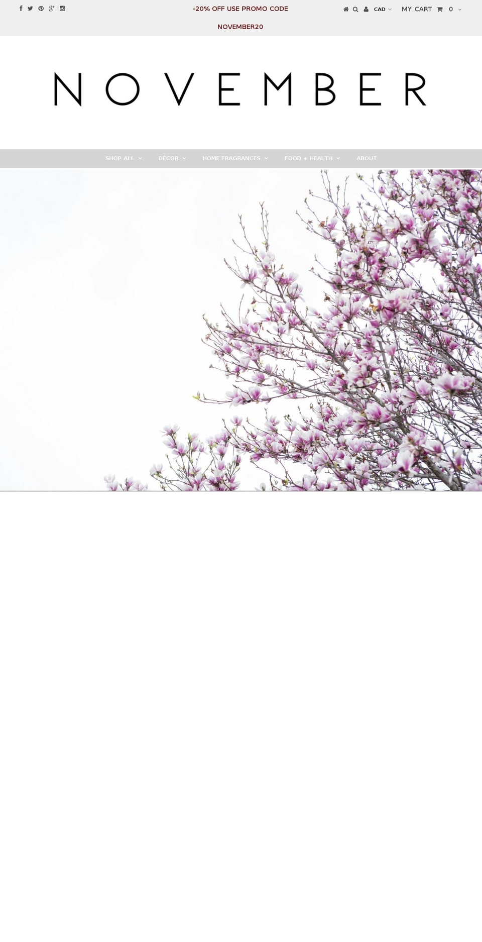 novemberliving.com — Shopify storefront screenshot