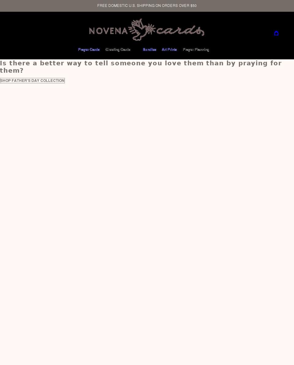 novenacards.com shopify website screenshot