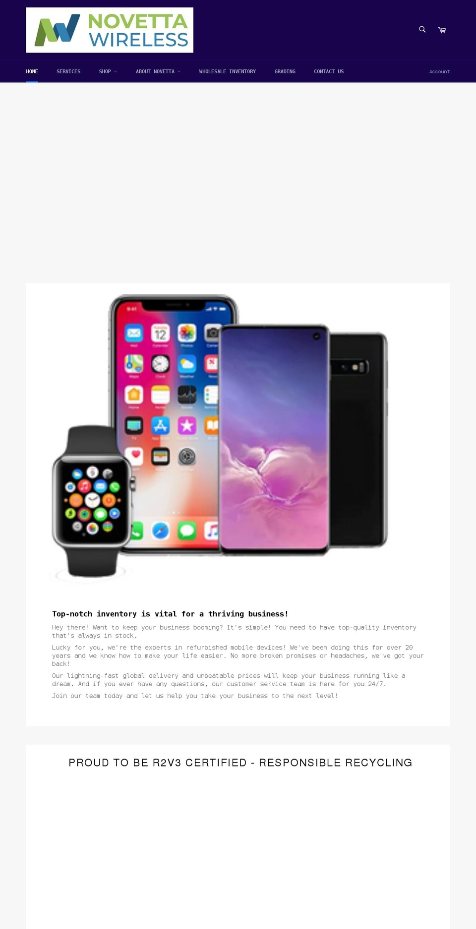 novettawireless.com shopify website screenshot