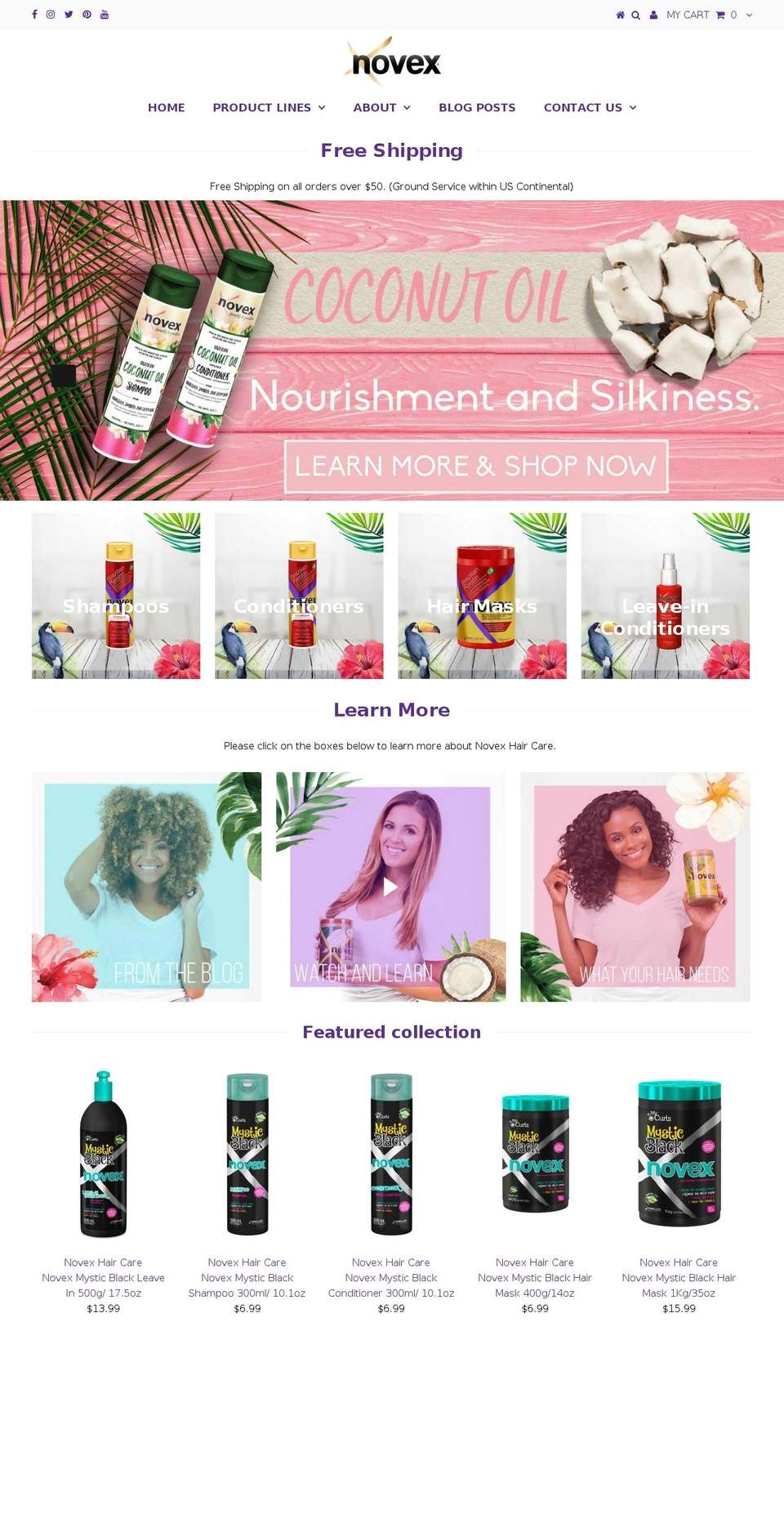 novexhaircare.com — Shopify storefront screenshot