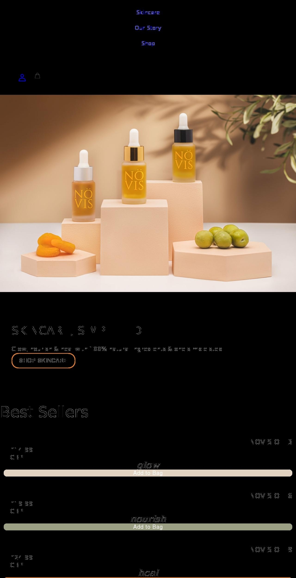 novisoil.co.uk shopify website screenshot