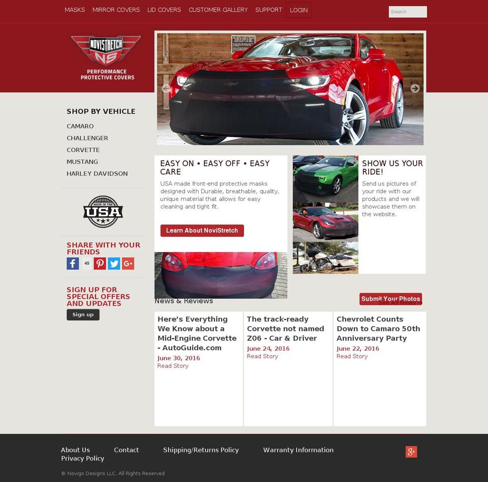 novistretch.com shopify website screenshot