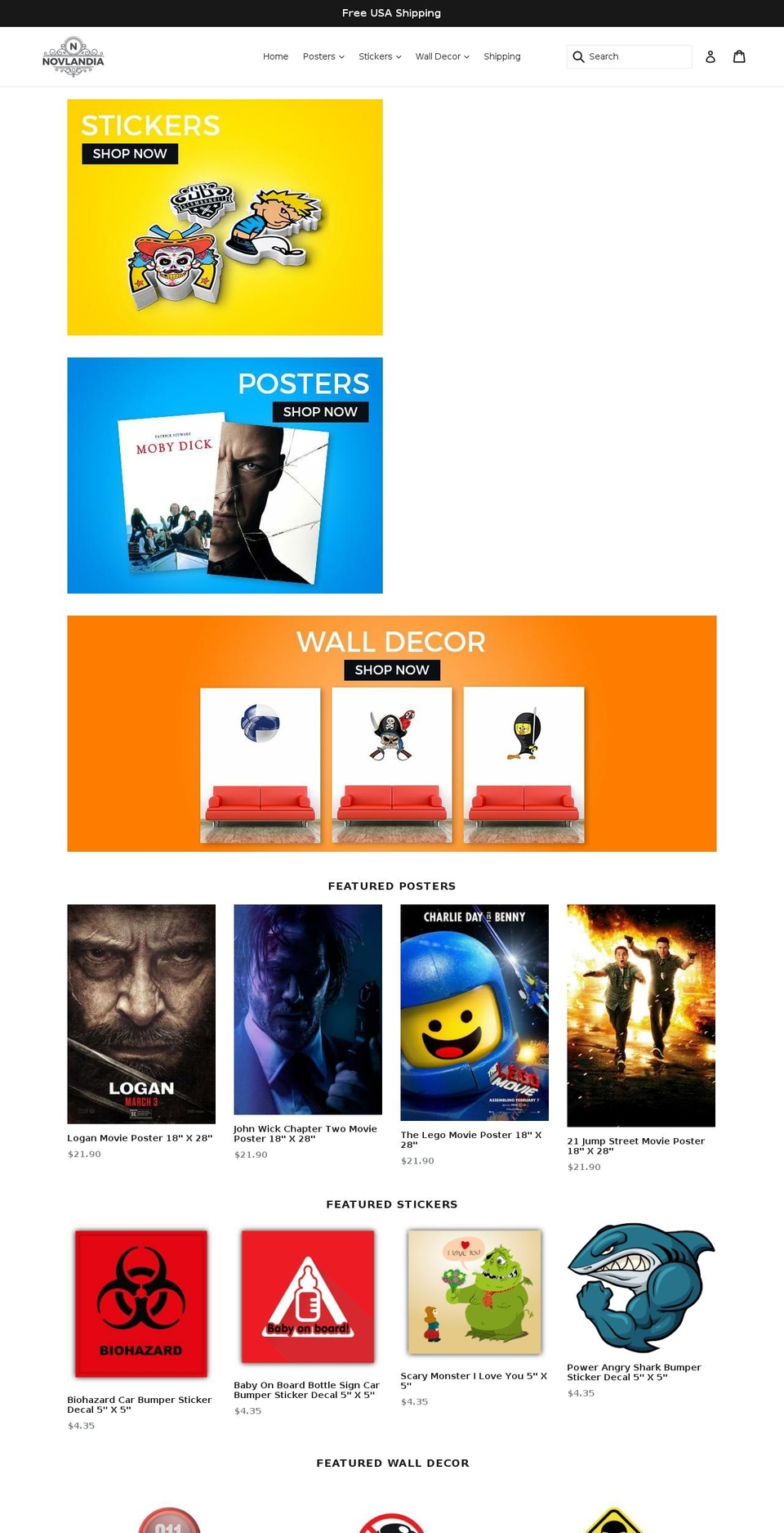 novlandia.com — Shopify storefront screenshot