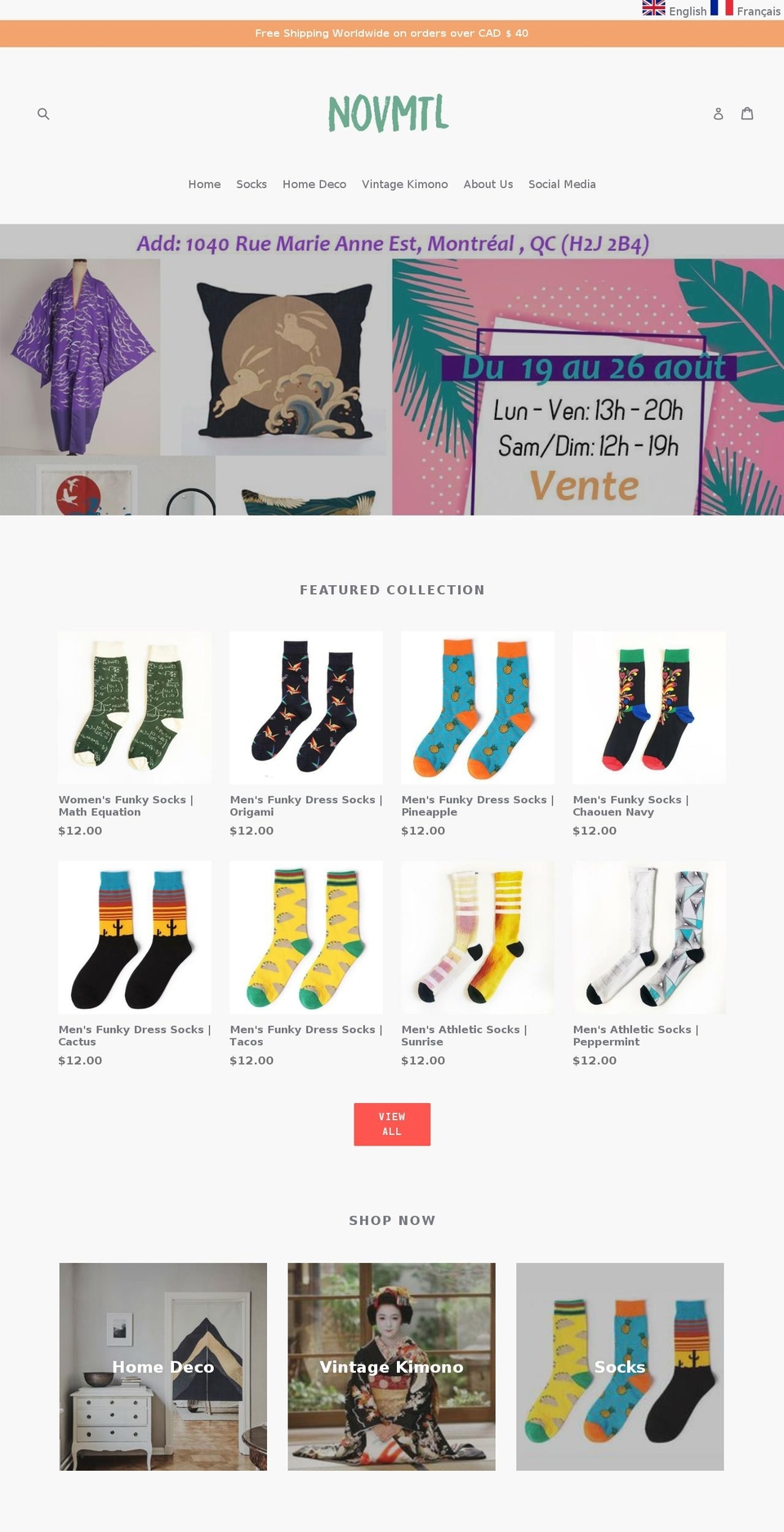 novmadetolove.com shopify website screenshot