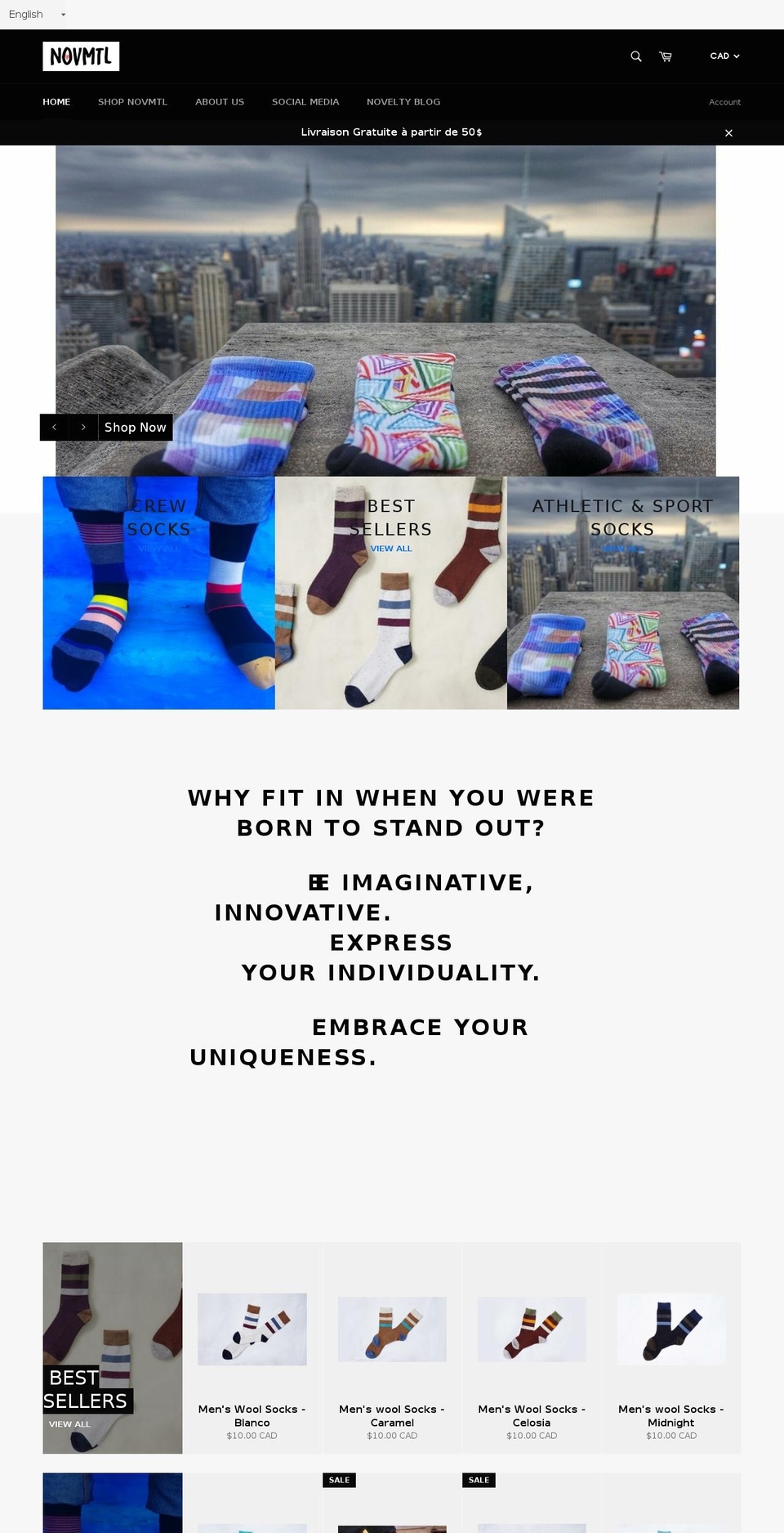 novmtl.com shopify website screenshot