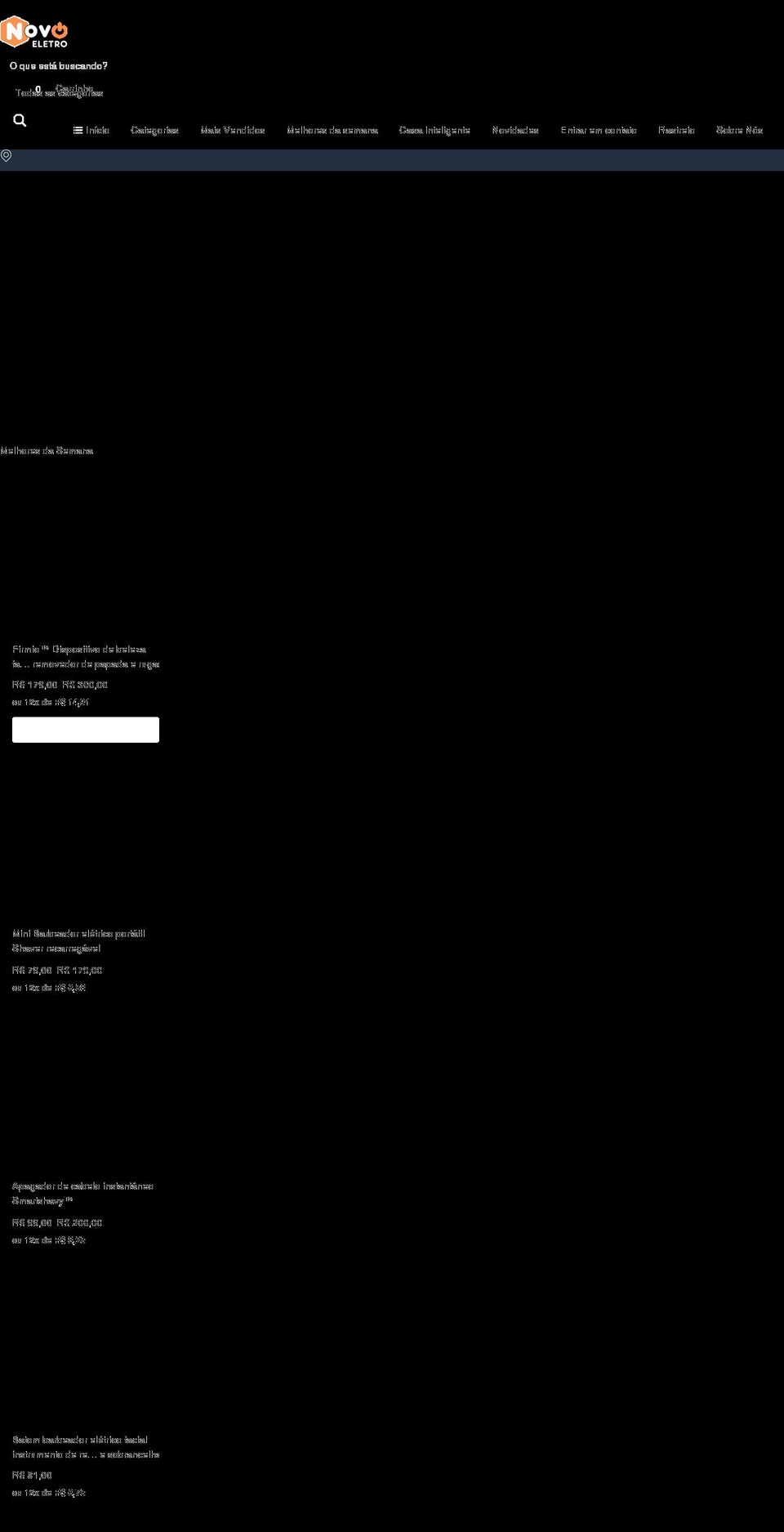 novoeletro.com shopify website screenshot