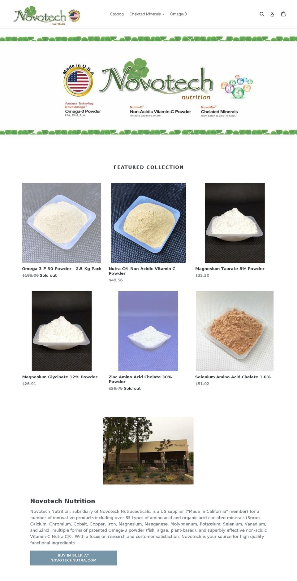 novotechnutrition.com shopify website screenshot