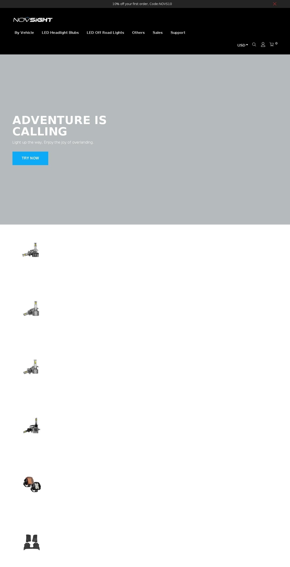 novsights.com shopify website screenshot