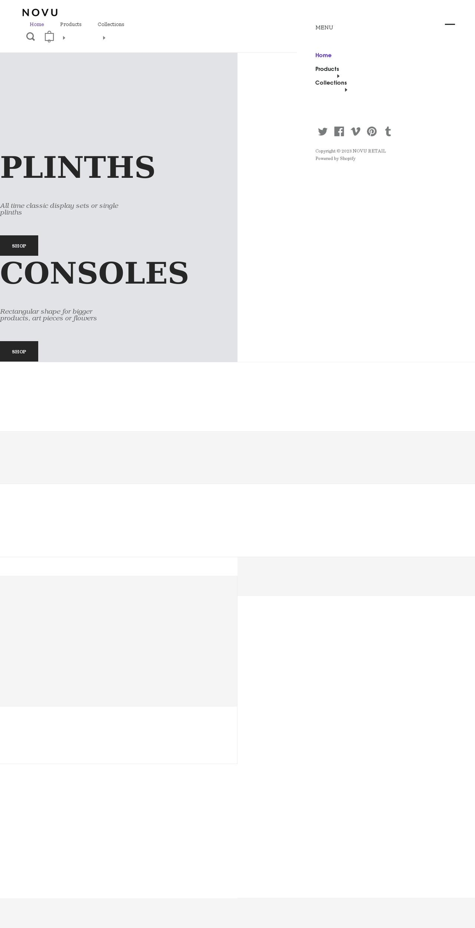 novuretail.com shopify website screenshot