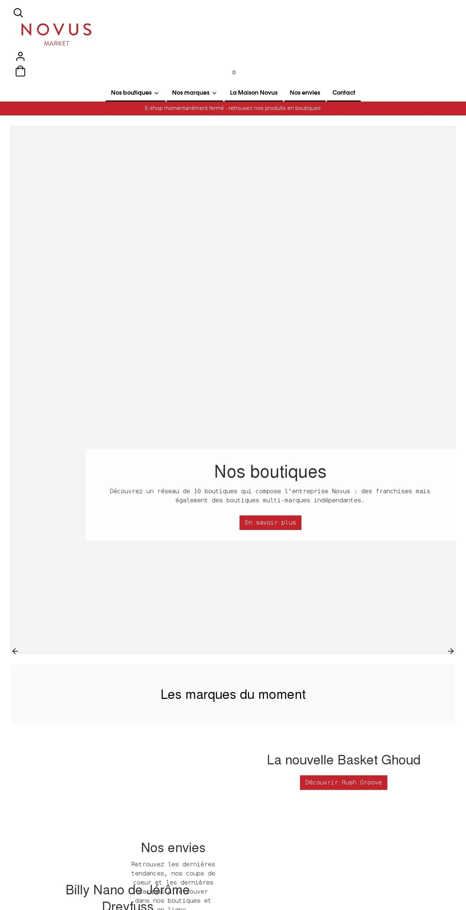 novus-market.com shopify website screenshot