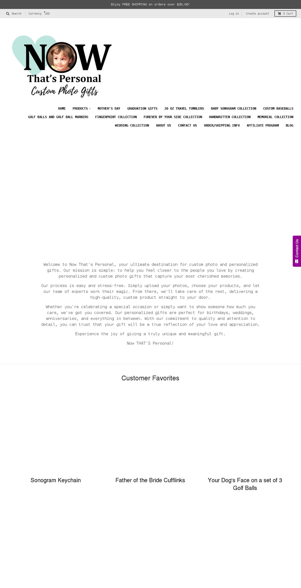 now-thats-personal.myshopify.com — Shopify storefront screenshot