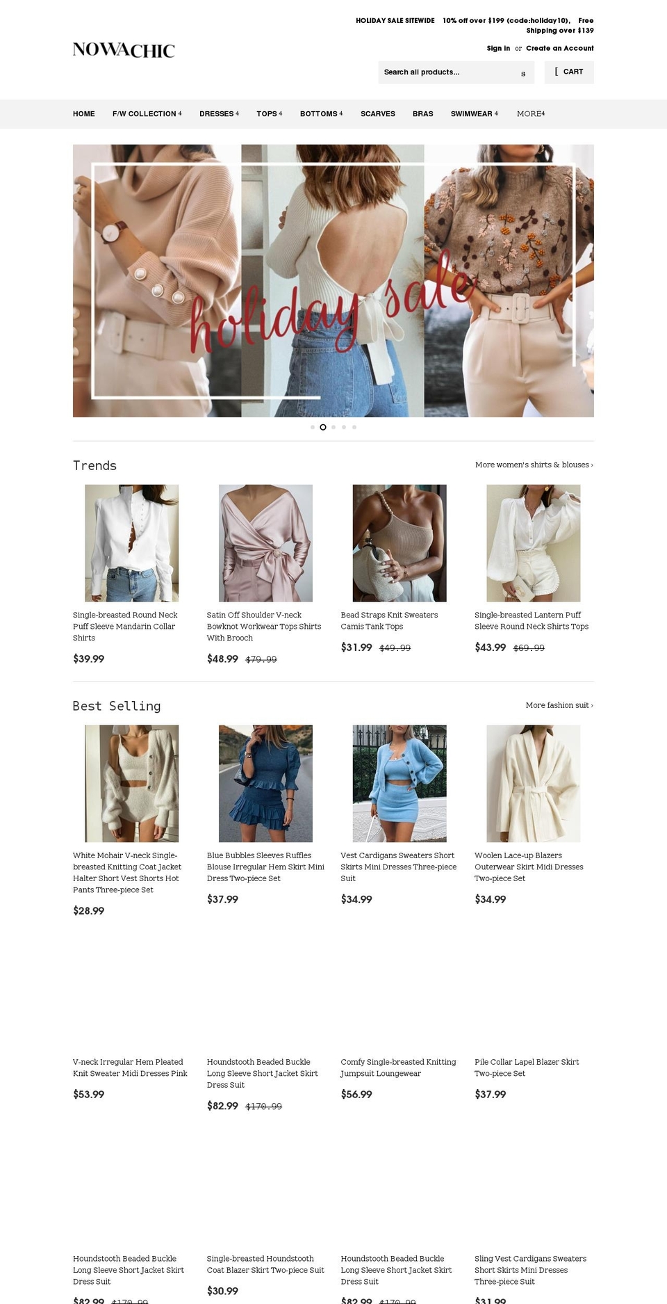 nowachic.com shopify website screenshot