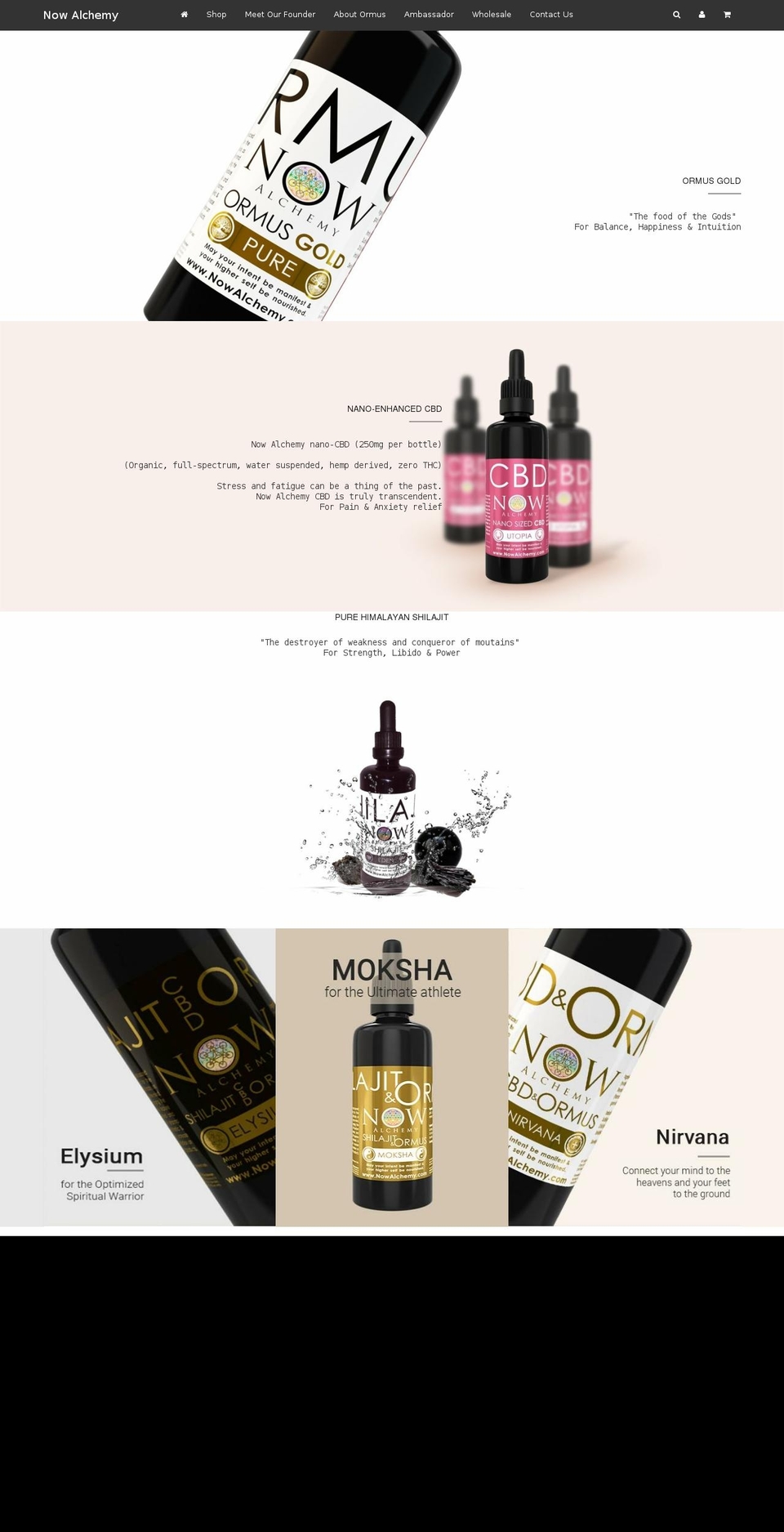 nowalchemy.com shopify website screenshot