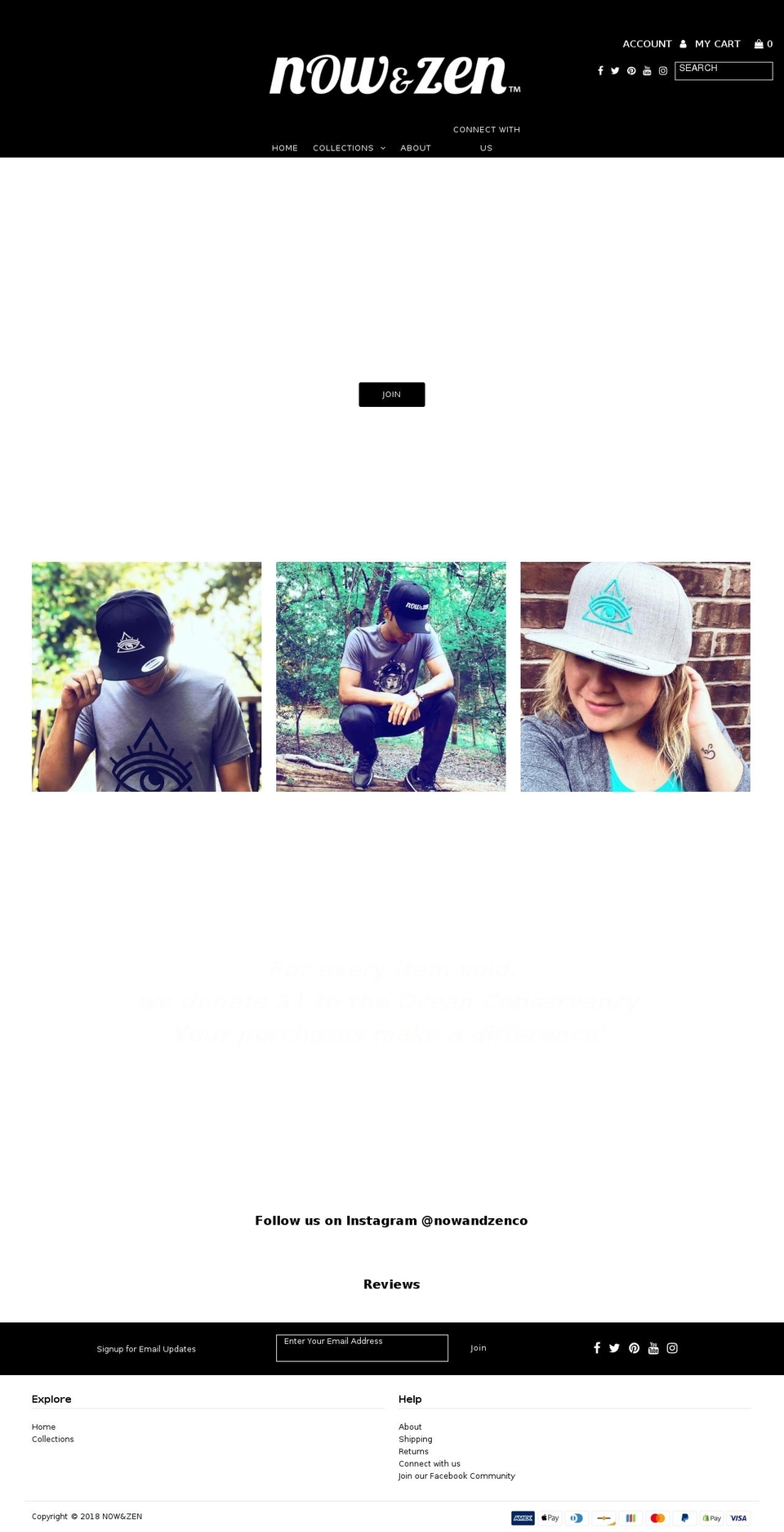 nowandzenco.com — Shopify storefront screenshot