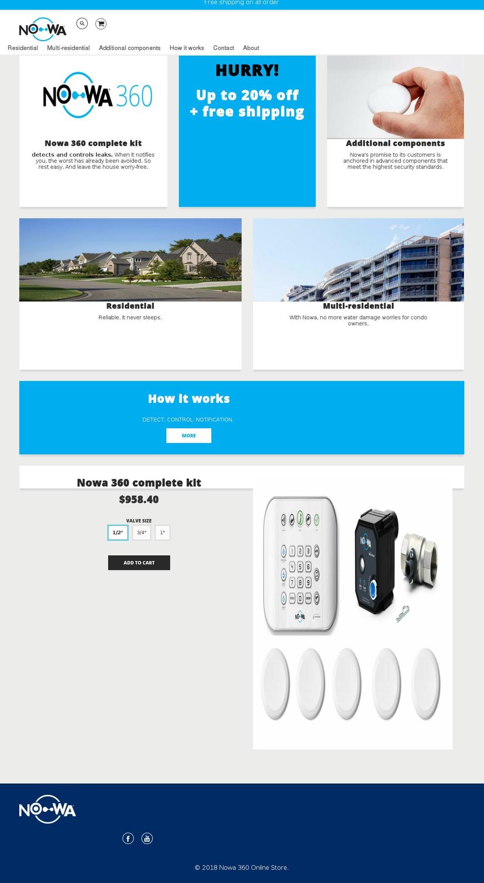 nowasystems.com — Shopify storefront screenshot