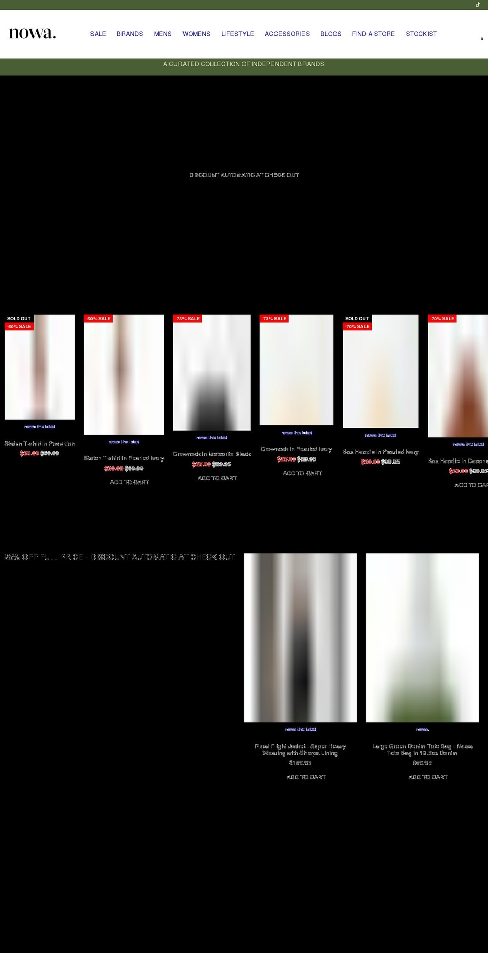 nowathelabel.com shopify website screenshot