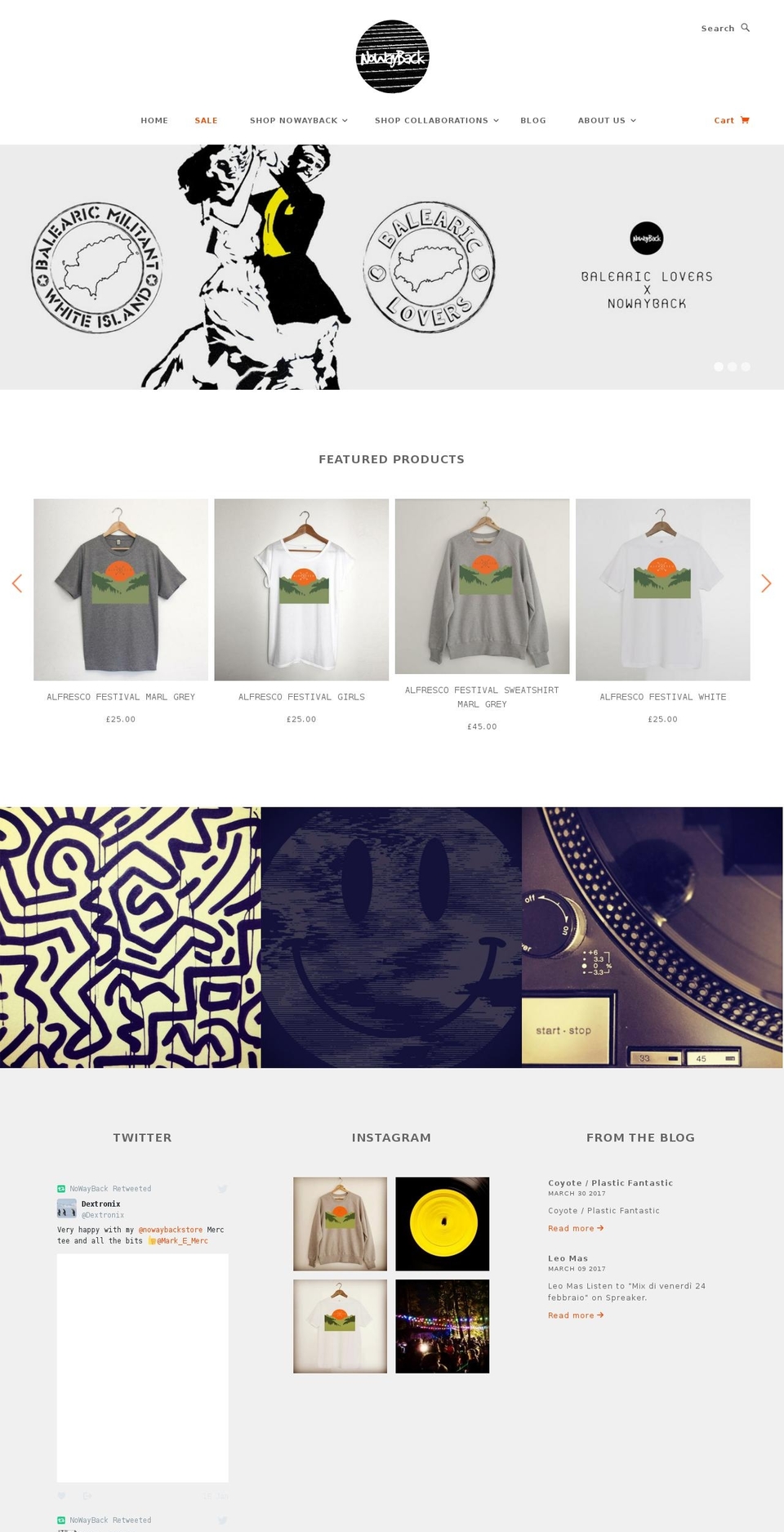 nowaybackstore.co.uk shopify website screenshot