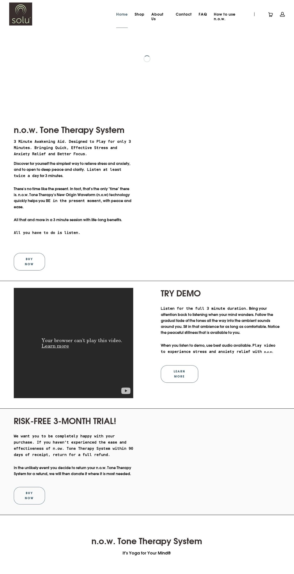 nowbysolu.com shopify website screenshot