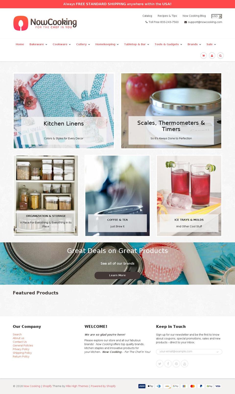 nowcooking.com shopify website screenshot