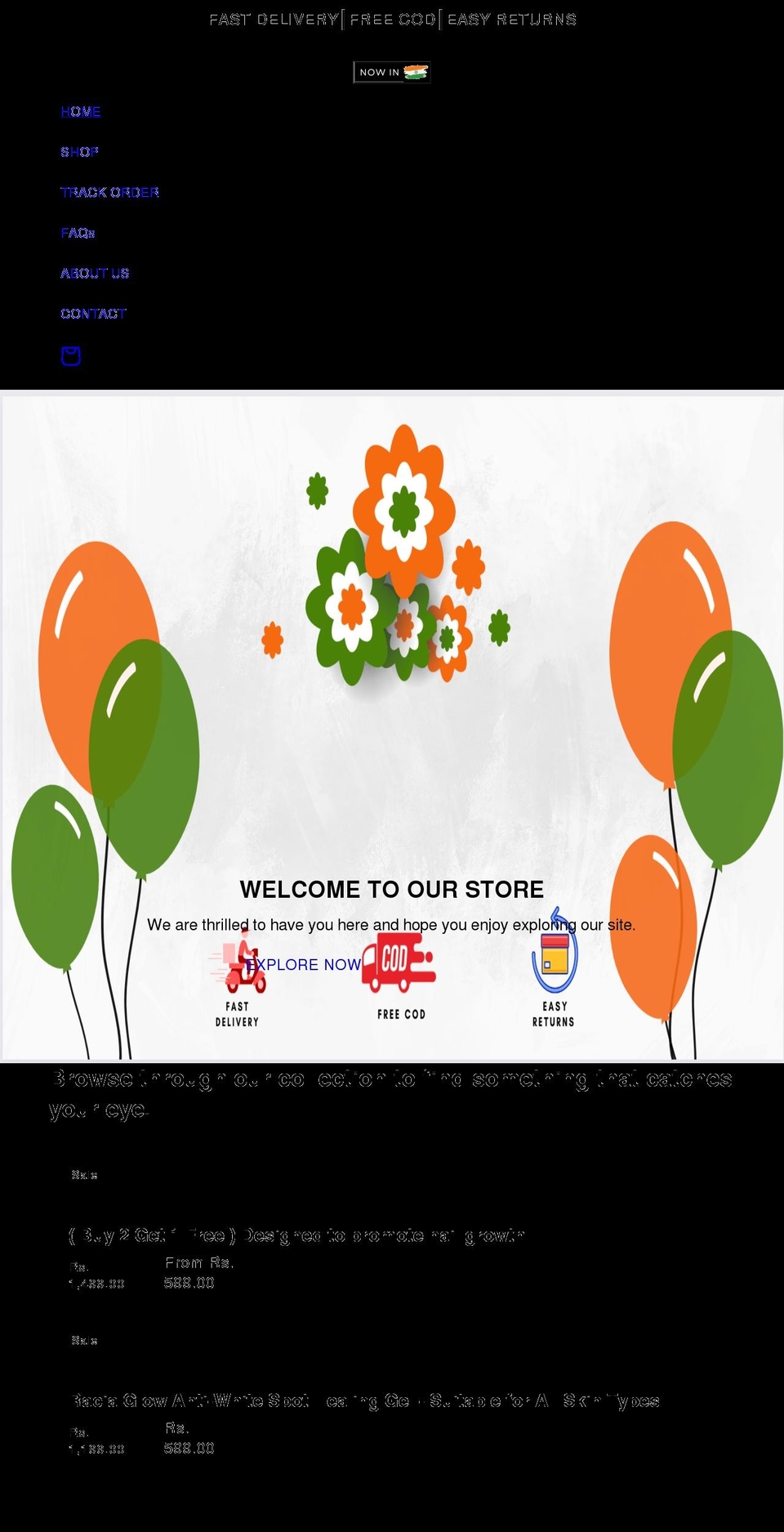 nowinindia.in shopify website screenshot