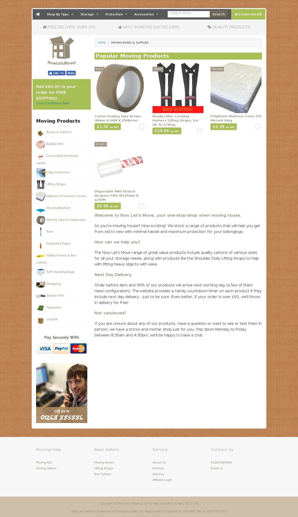 nowletsmove.co.uk shopify website screenshot