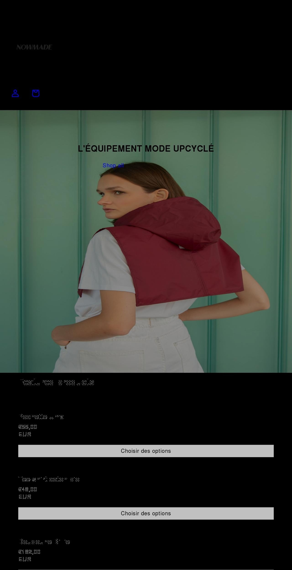 nowmadewear.com shopify website screenshot