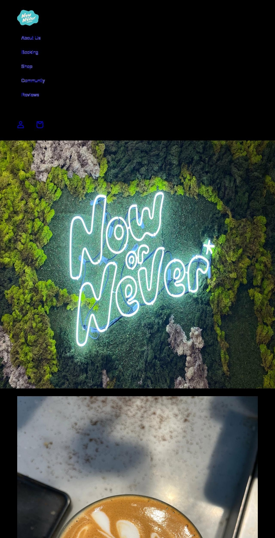 nowornevercoffee.com shopify website screenshot