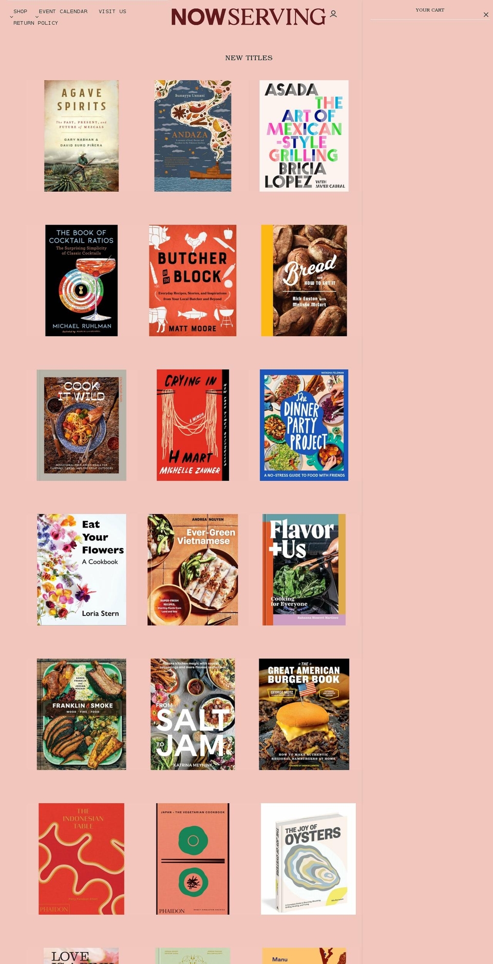 nowservingla.com shopify website screenshot