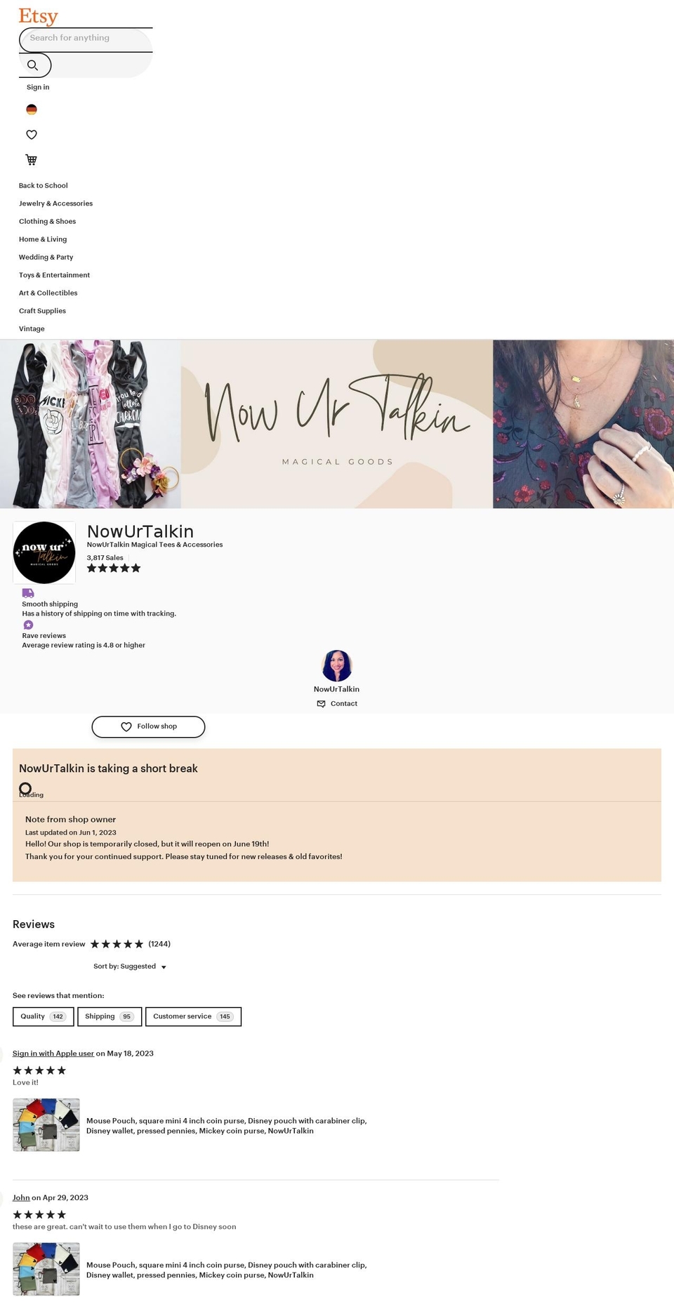 nowurtalkinco.com — Shopify storefront screenshot