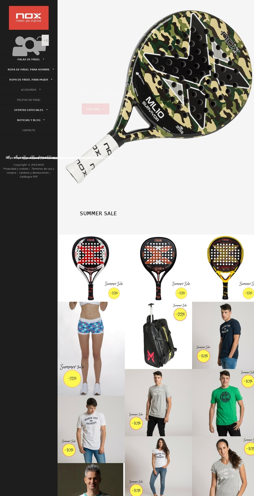 noxsport.myshopify.com shopify website screenshot