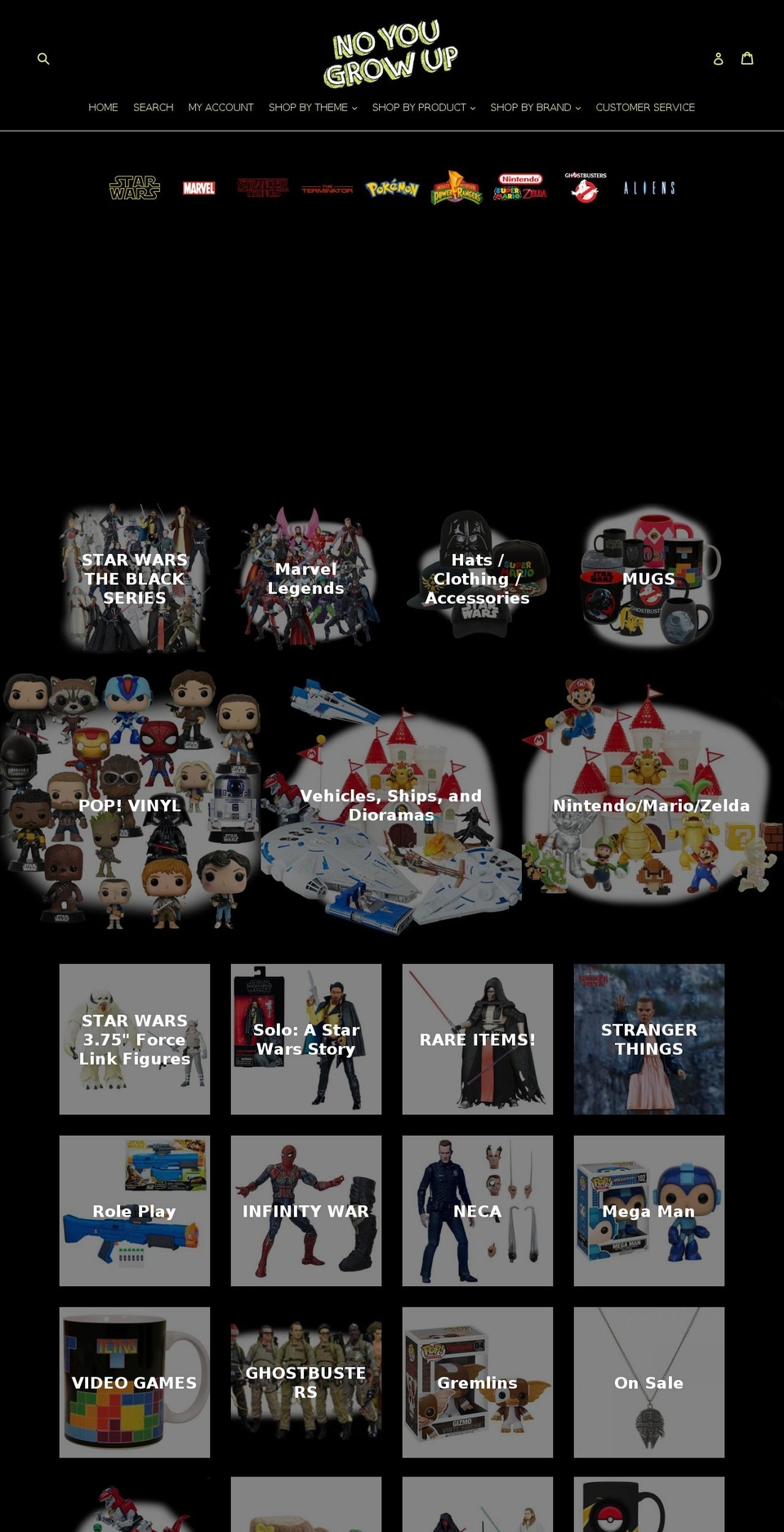 noyougrowup.com shopify website screenshot