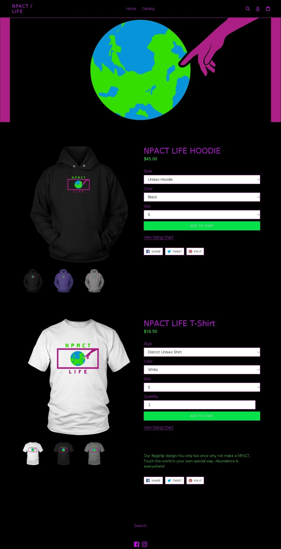 npact-life.com shopify website screenshot