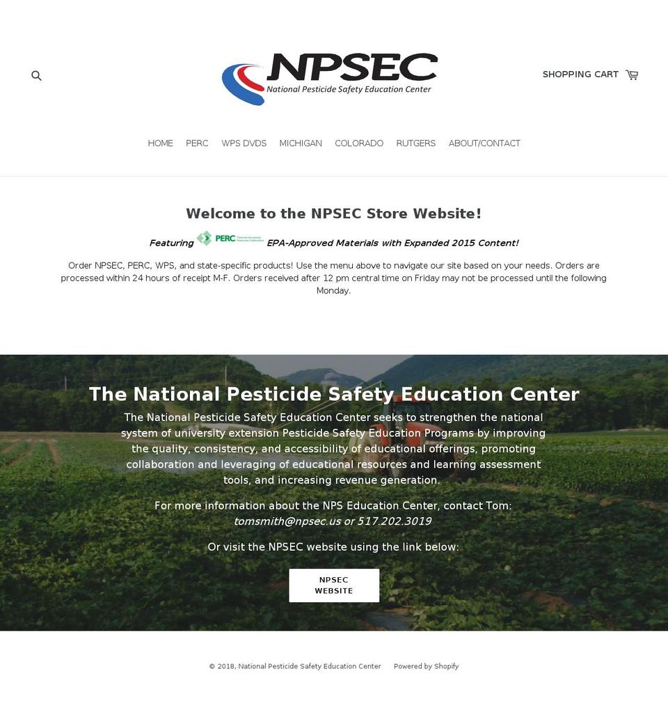 npsecstore.com — Shopify storefront screenshot