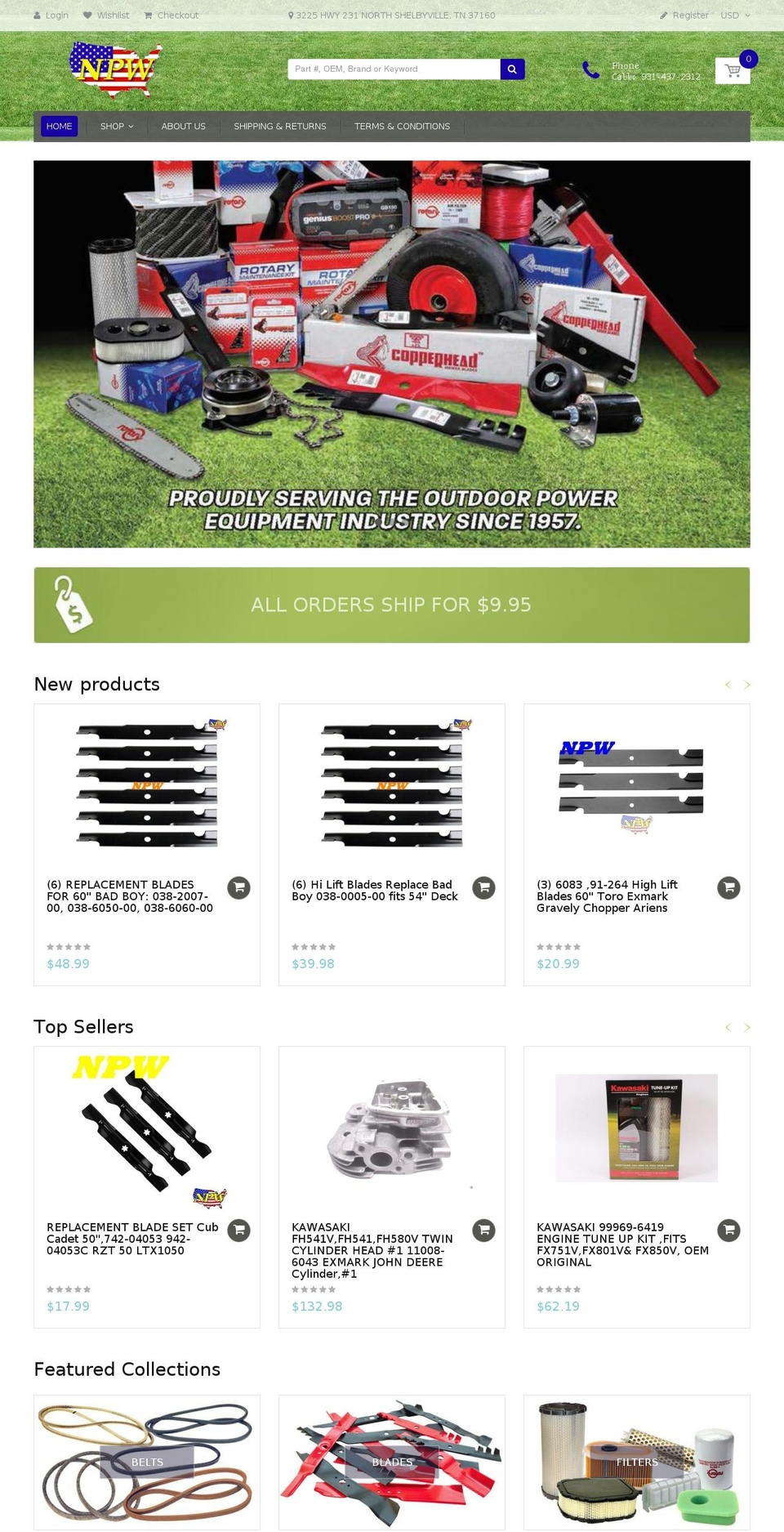 npwparts.com — Shopify storefront screenshot