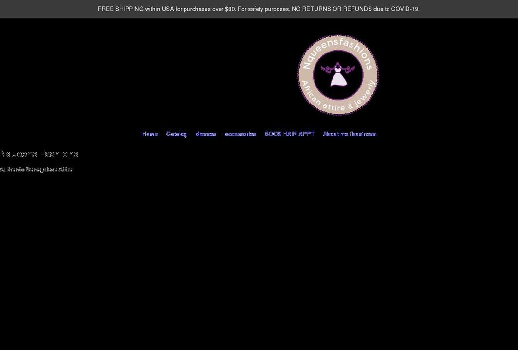 nqueensfashions.com shopify website screenshot