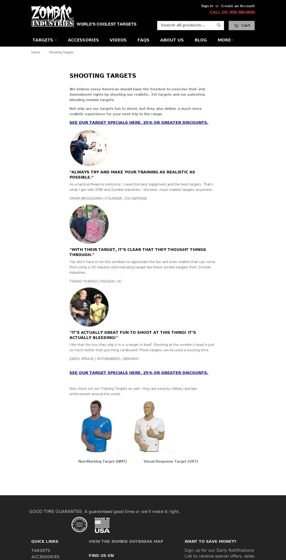 nrashootingtargets.com shopify website screenshot