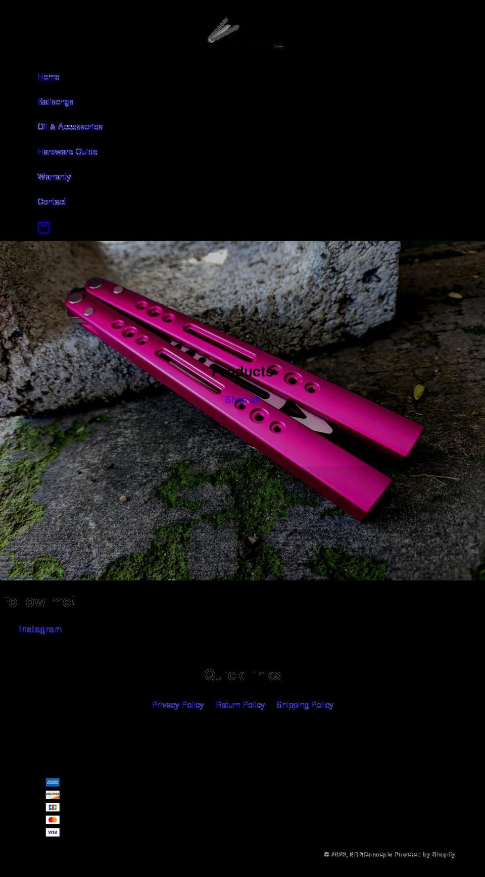 nrbknives.com shopify website screenshot