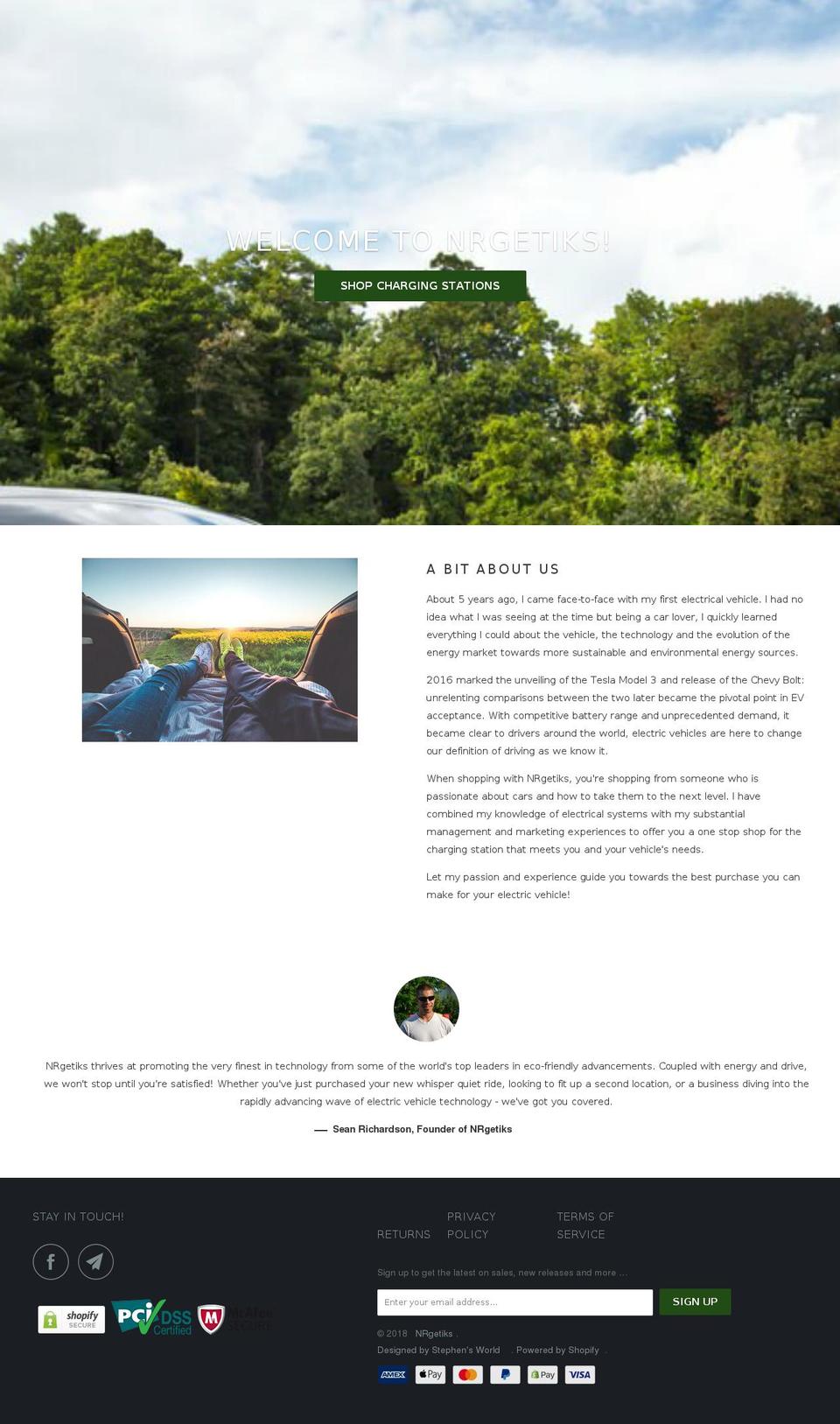 nrgetiks.com — Shopify storefront screenshot