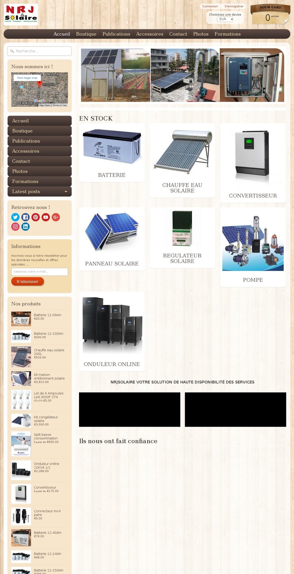 nrjsolaires.com shopify website screenshot