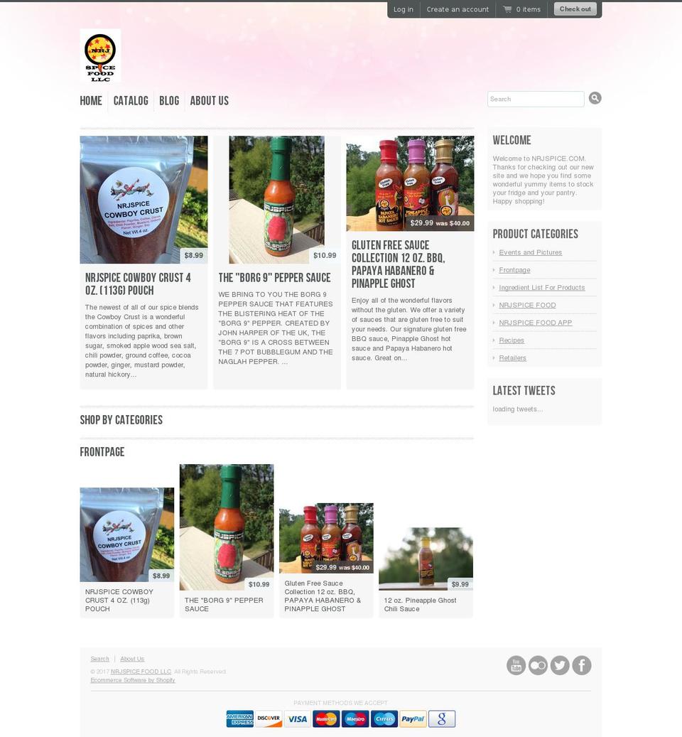 nrjspice.com shopify website screenshot