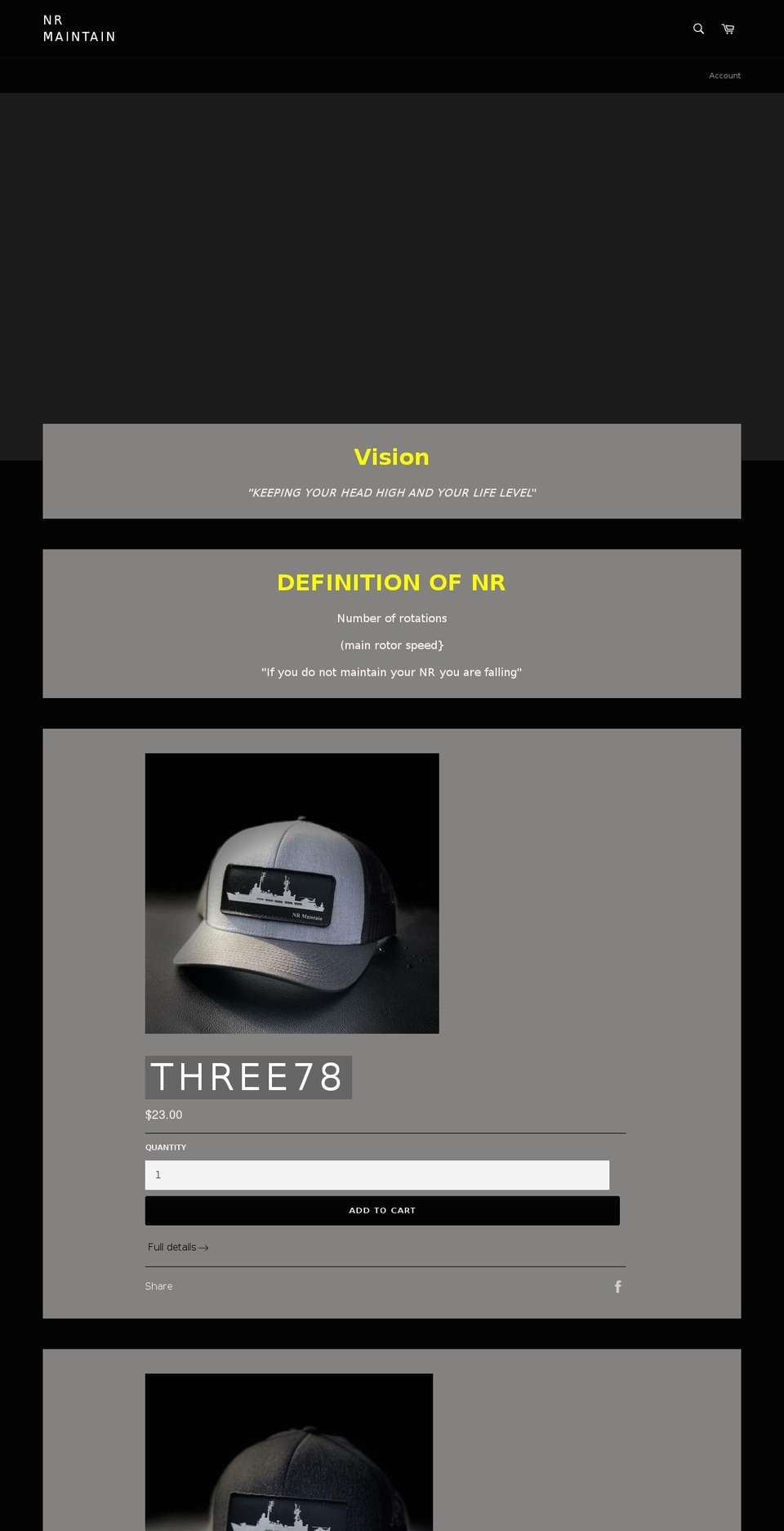 nrmaintain.com shopify website screenshot