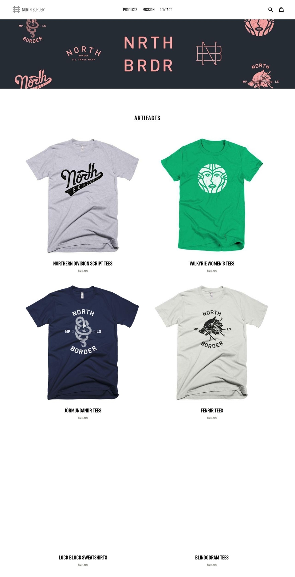 nrthbrdr.com — Shopify storefront screenshot