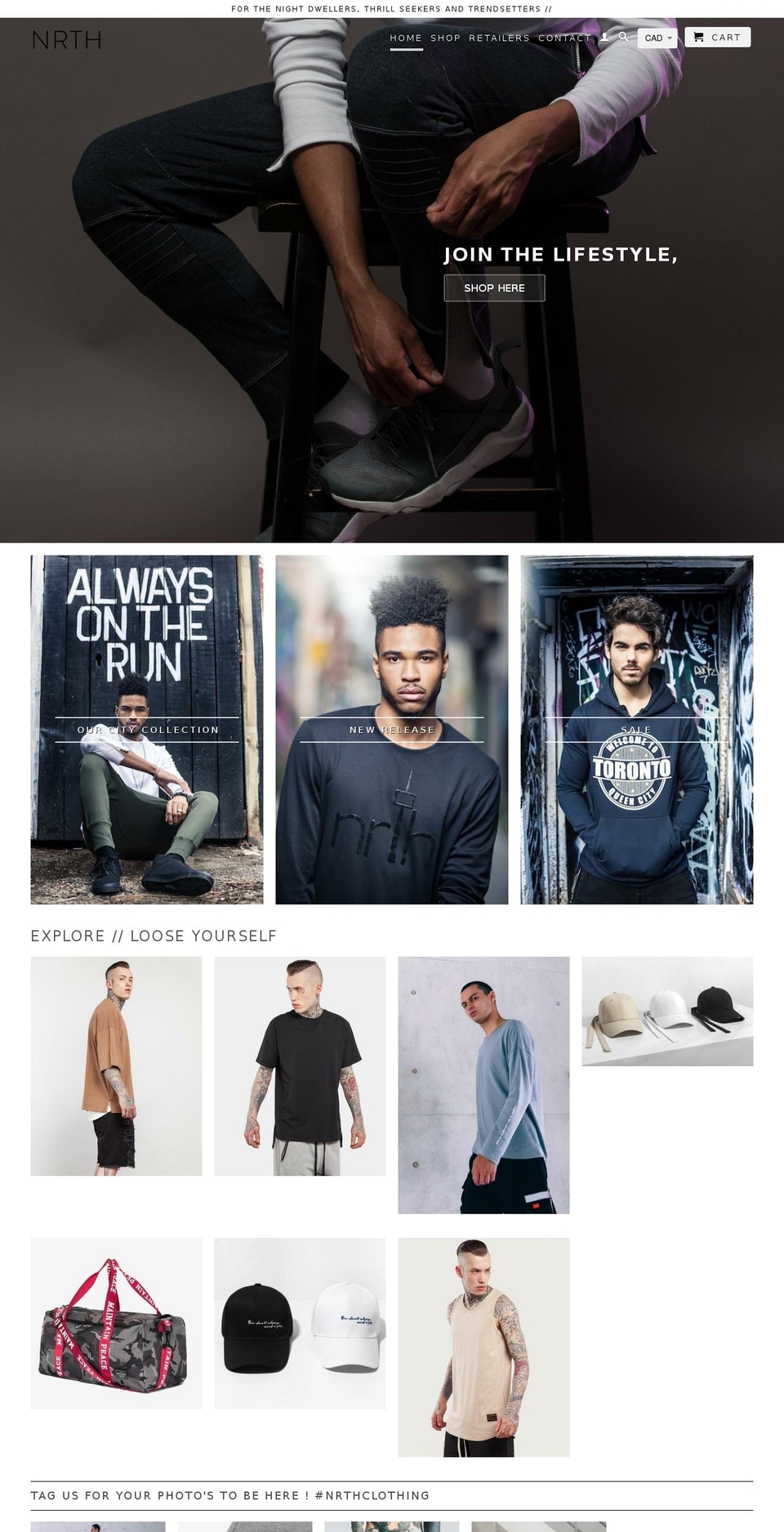 nrthclothing.com — Shopify storefront screenshot