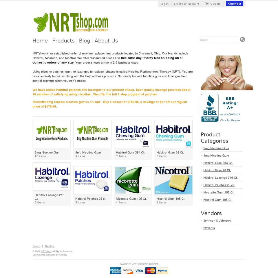nrtshop.com shopify website screenshot