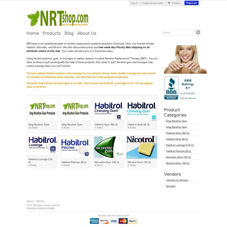 nrtshop.net shopify website screenshot